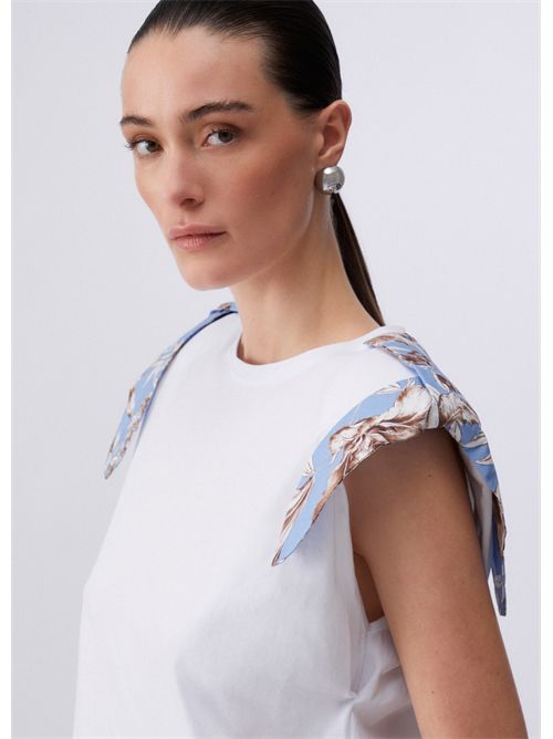 T-shirt con spalline imbottite LIU JO | WA6201J6308/P9551